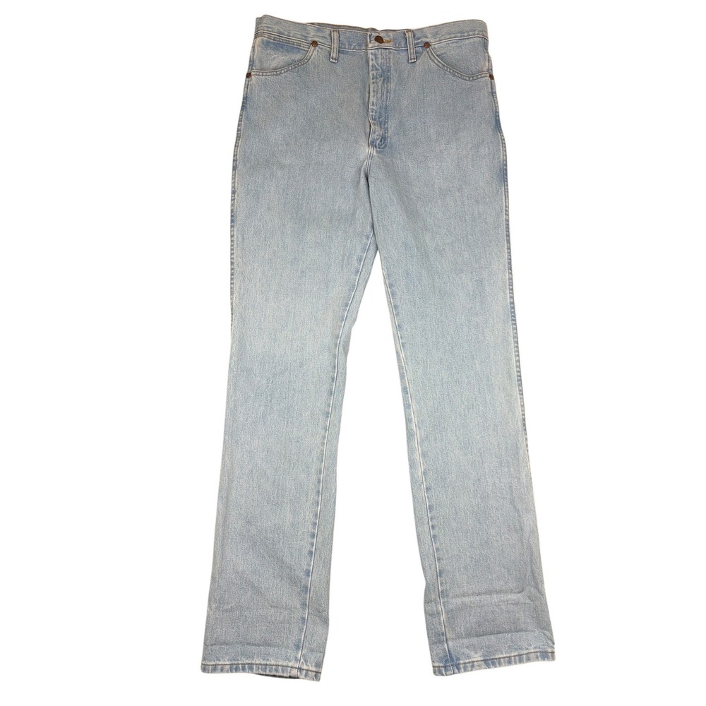 Wrangler Cowboy Cut 936GBH Slim Fit Jeans Mens 36x34 Light Wash Blue Denim